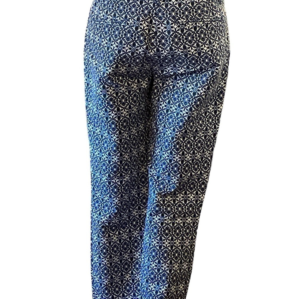 Katherine Barclay Montreal Womens Pants Size 4 Blue White Paisley - Picture 10 of 16